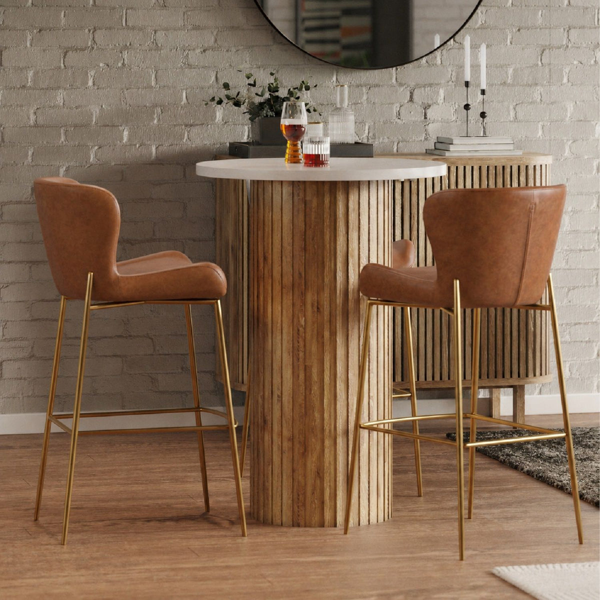 Modern Counter Stool With Upholstered Seat