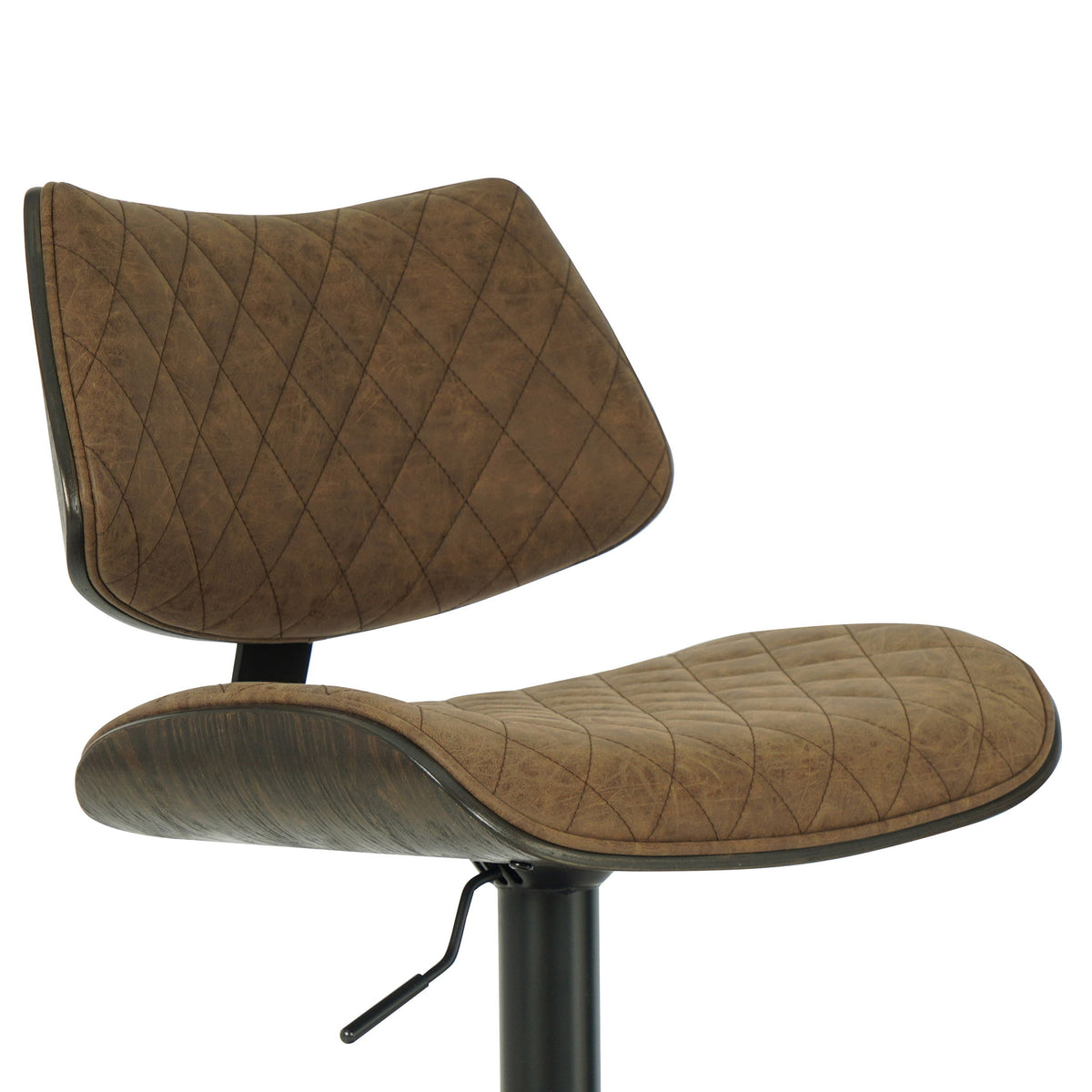 Leland - Adjustable Swivel Bar Stool With Faux Leather Seat