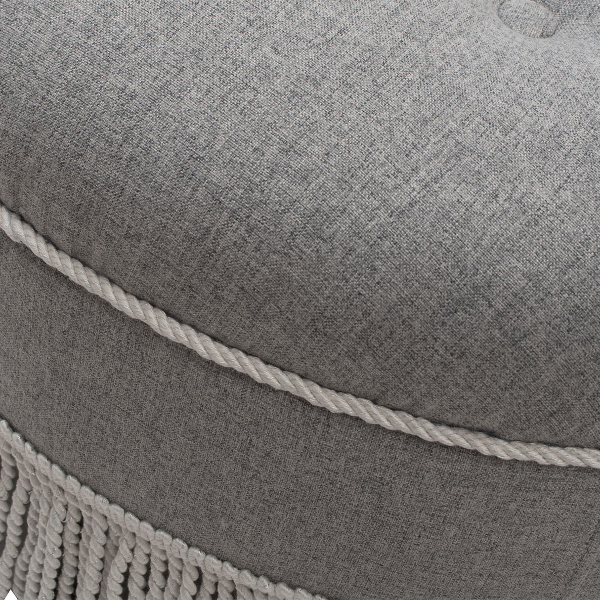 Yolanda - Round Upholstered Accent Ottoman - Gray