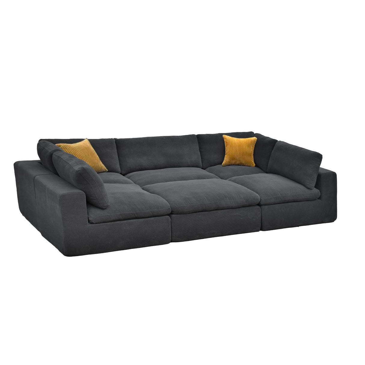 Custom Configuration Modular Sectional With Toss Pillows