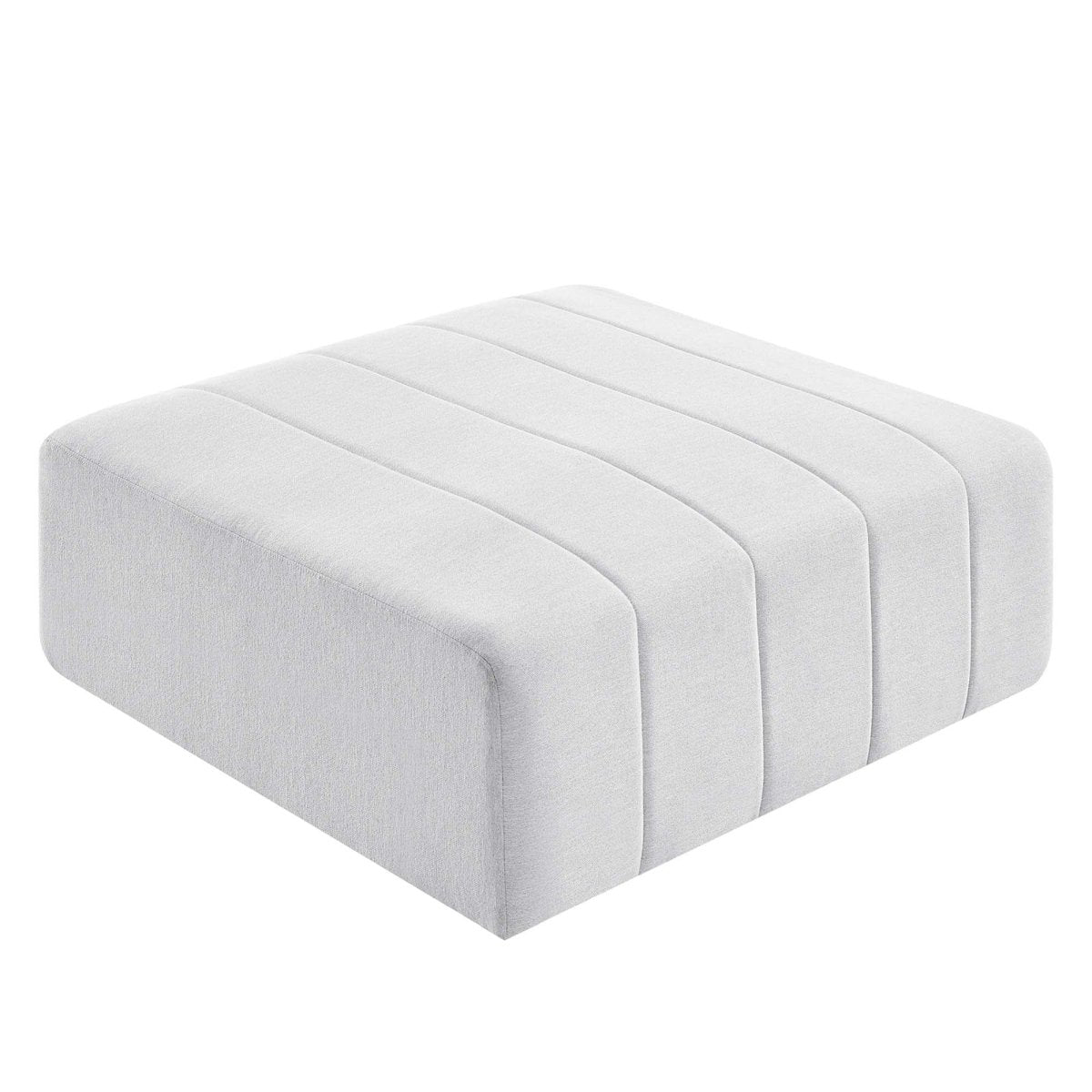 Channel Tufted Fabric Ottoman – Upholstered Modular 43 Inch - Ottomans available at Alpine Outlets in Denver