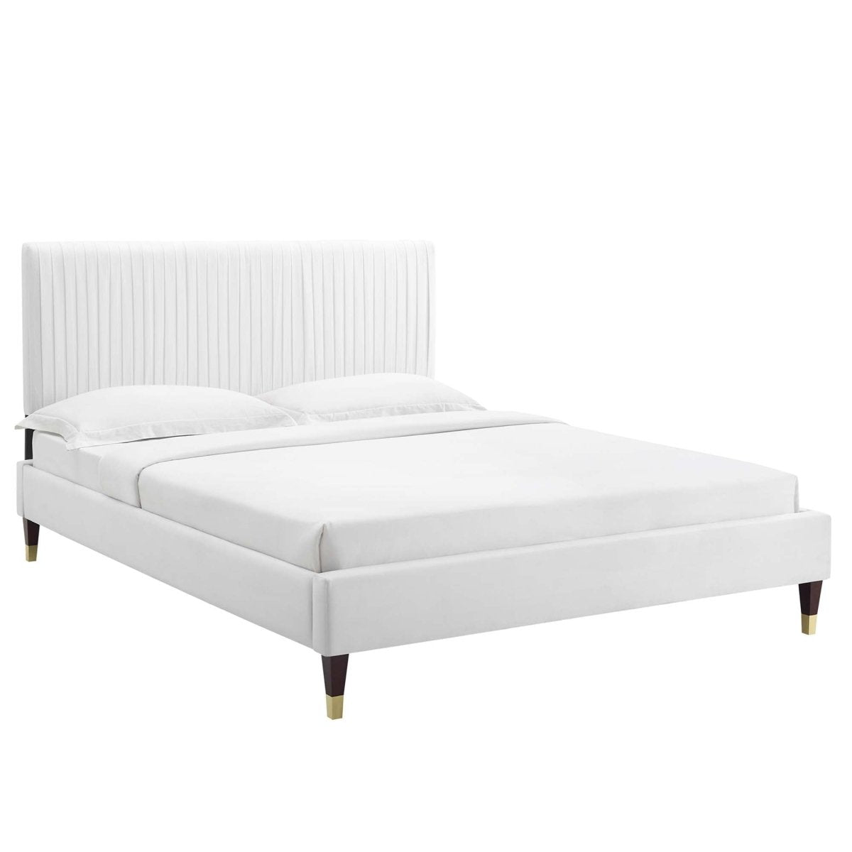 Channel Tufted Performance Velvet Platform Bed - Platform Bed available at Alpine Outlets in Denver