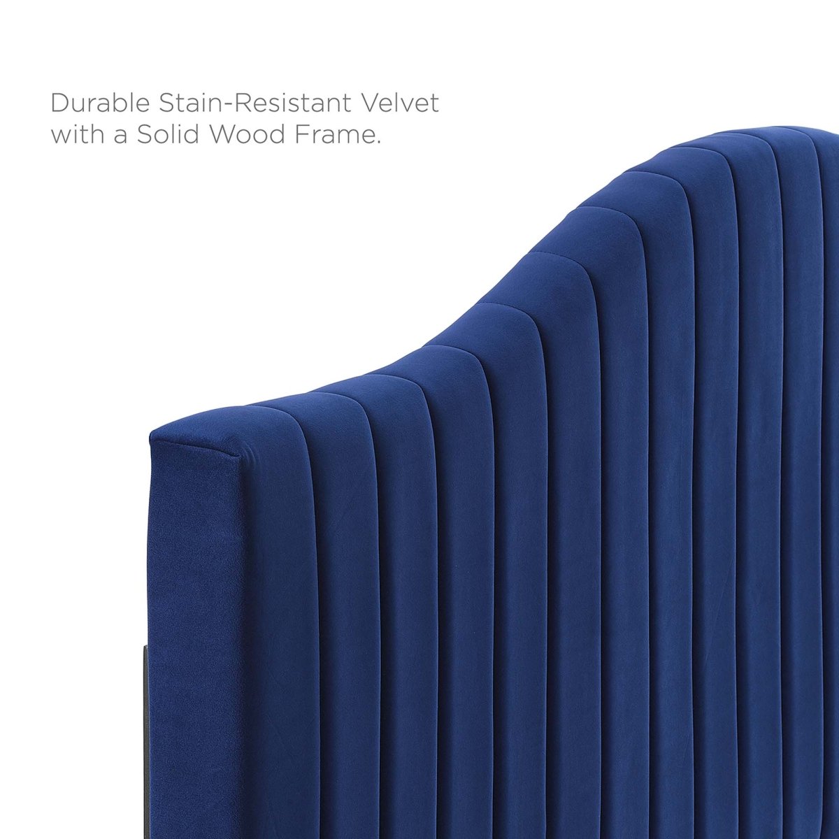 Channel Tufted Performance Velvet Platform Bed with Curved Silhouette - Platform Bed available at Alpine Outlets in Denver