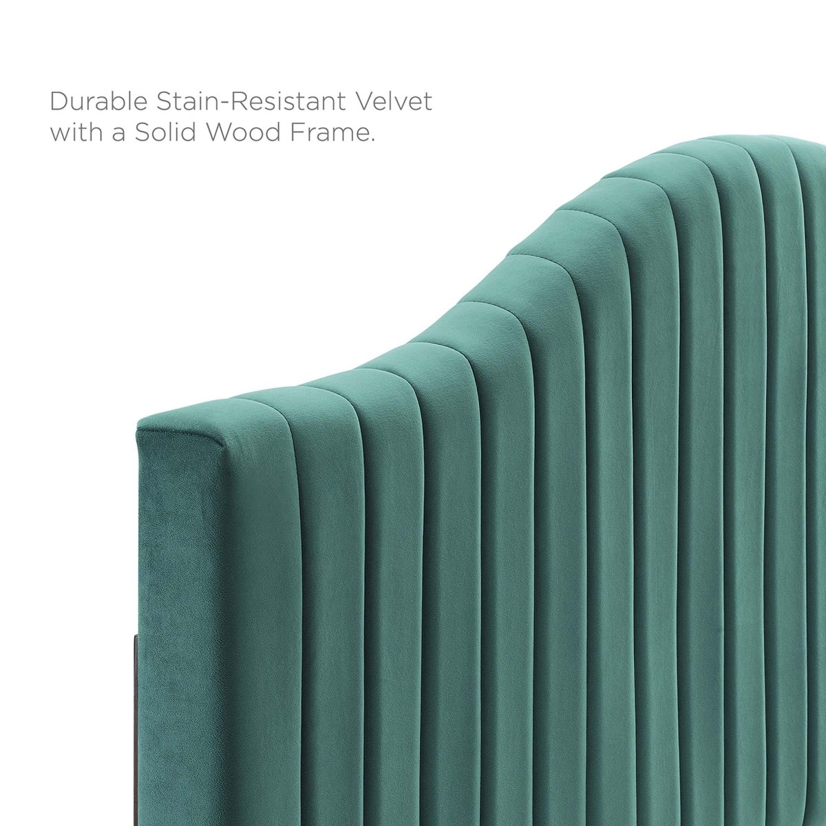 Channel Tufted Performance Velvet Platform Bed with Curved Silhouette - Platform Bed available at Alpine Outlets in Denver
