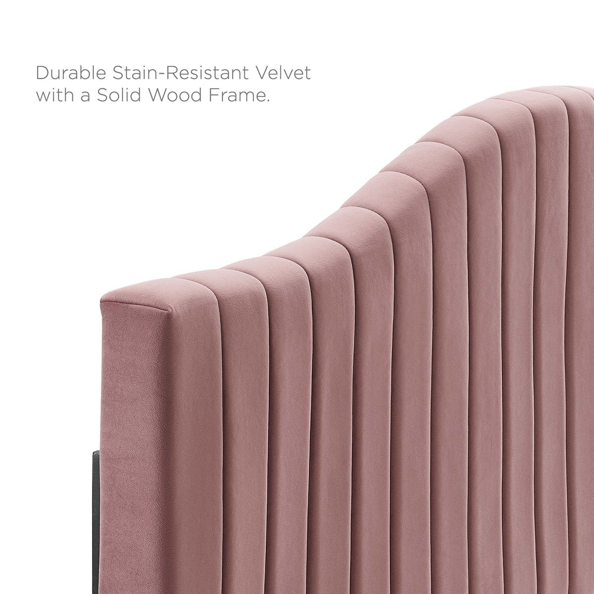 Channel Tufted Performance Velvet Platform Bed with Curved Silhouette - Platform Bed available at Alpine Outlets in Denver
