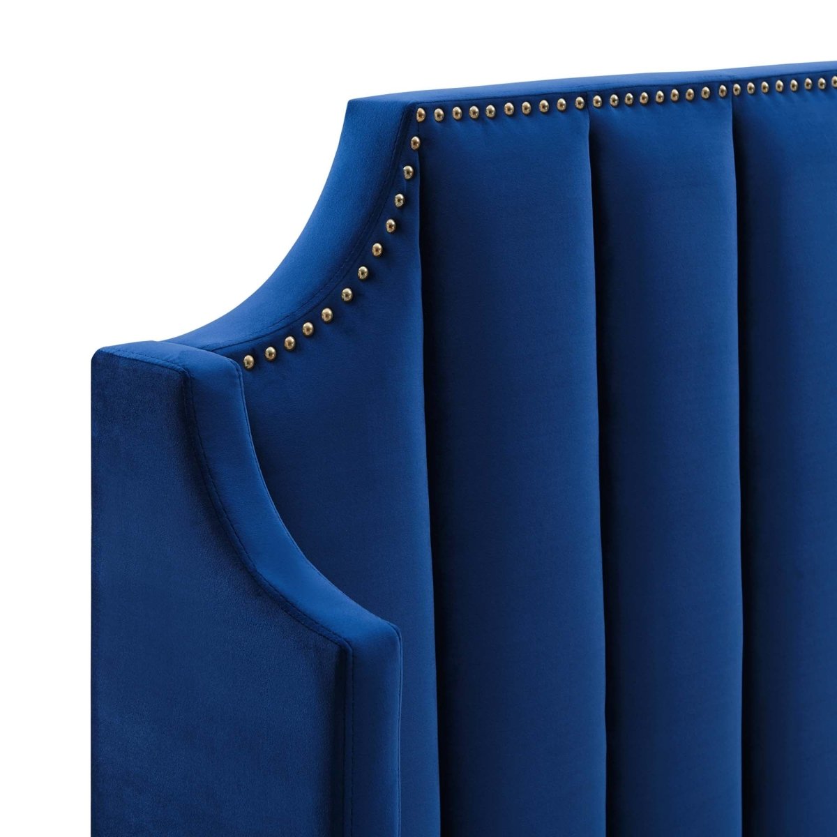 Channel Tufted Performance Velvet Wingback Queen Platform Bed - Platform Bed available at Alpine Outlets in Denver
