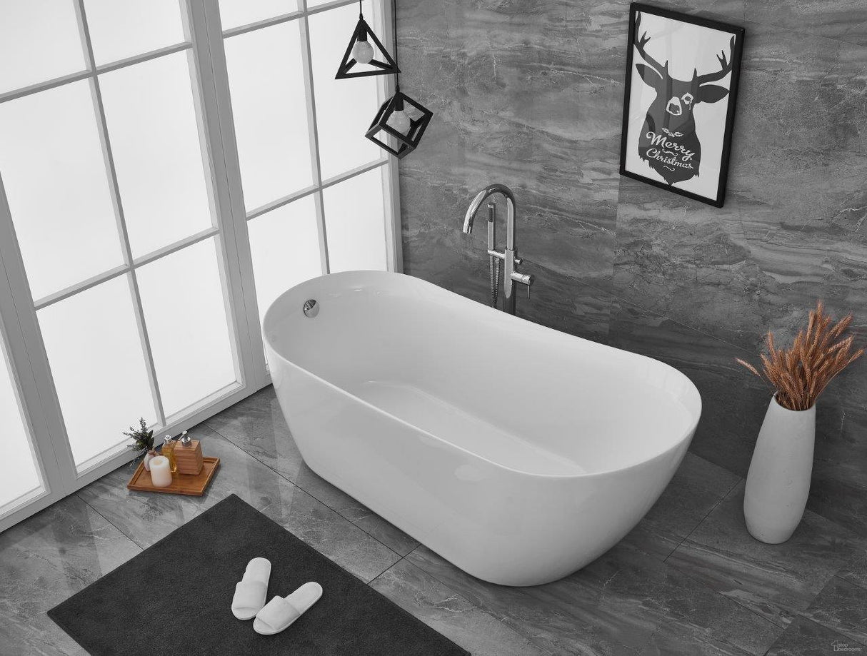 Chantal 70 Inch Glossy White Slipper Soaking Bathtub