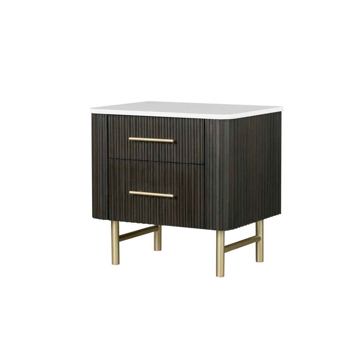 Clayten - Nightstand - Espresso / White Marble - Accent Nightstands available at Alpine Outlets in Denver