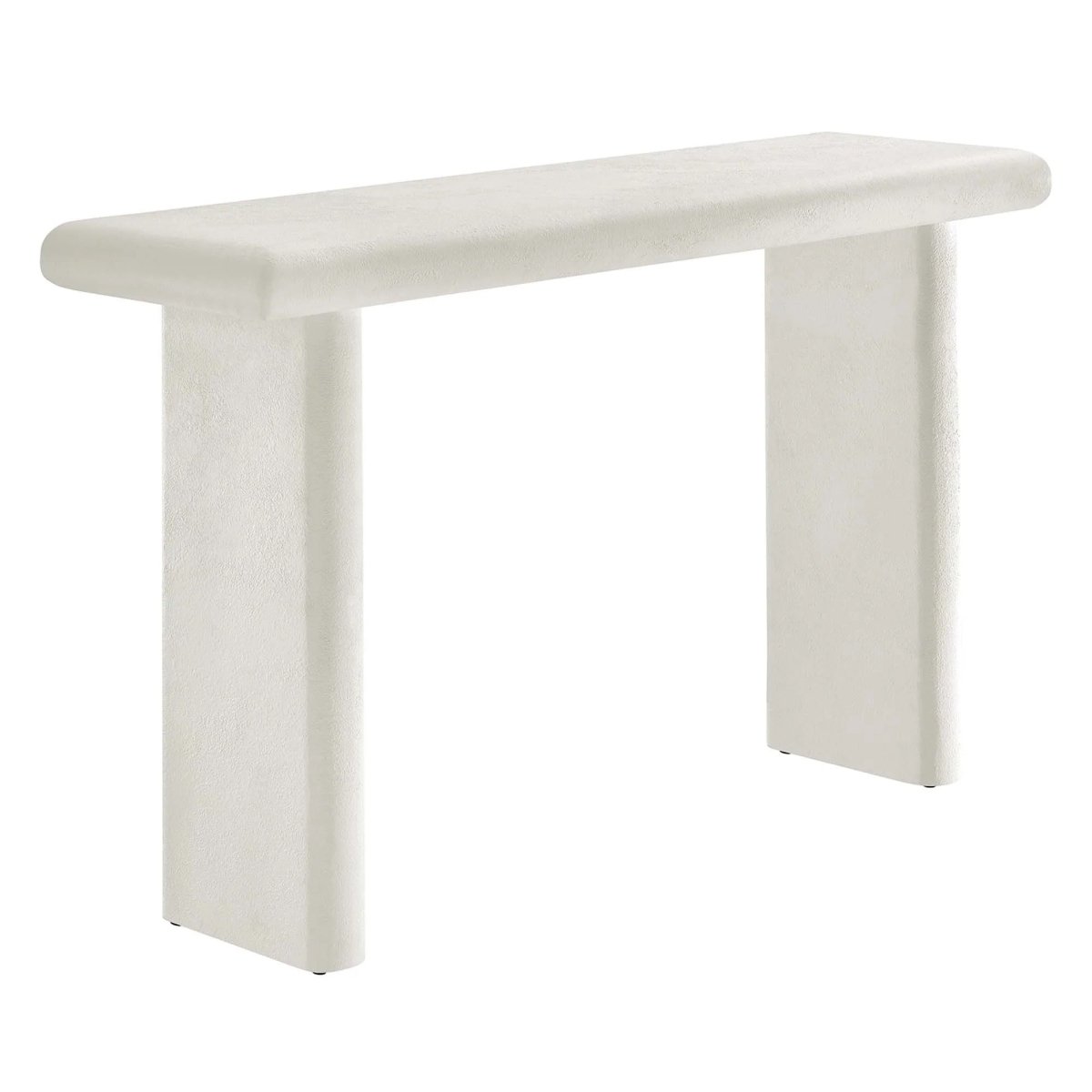 Concrete Textured Console Table with Wood Base – 52 Inch - Ottomans available at Alpine Outlets in Denver