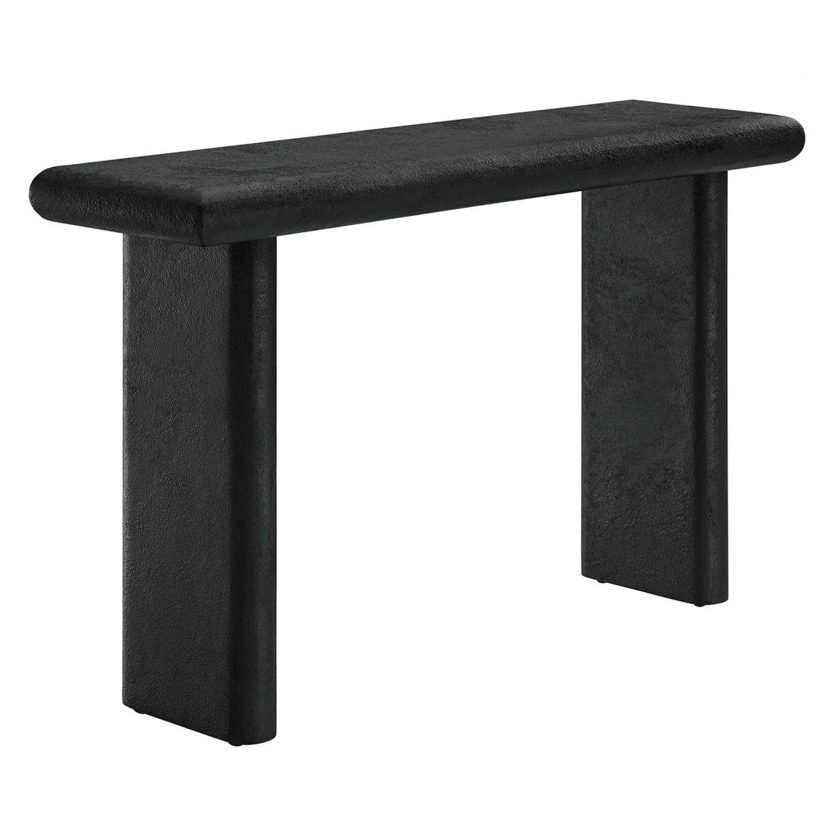 Concrete Textured Console Table with Wood Base – 52 Inch - Ottomans available at Alpine Outlets in Denver