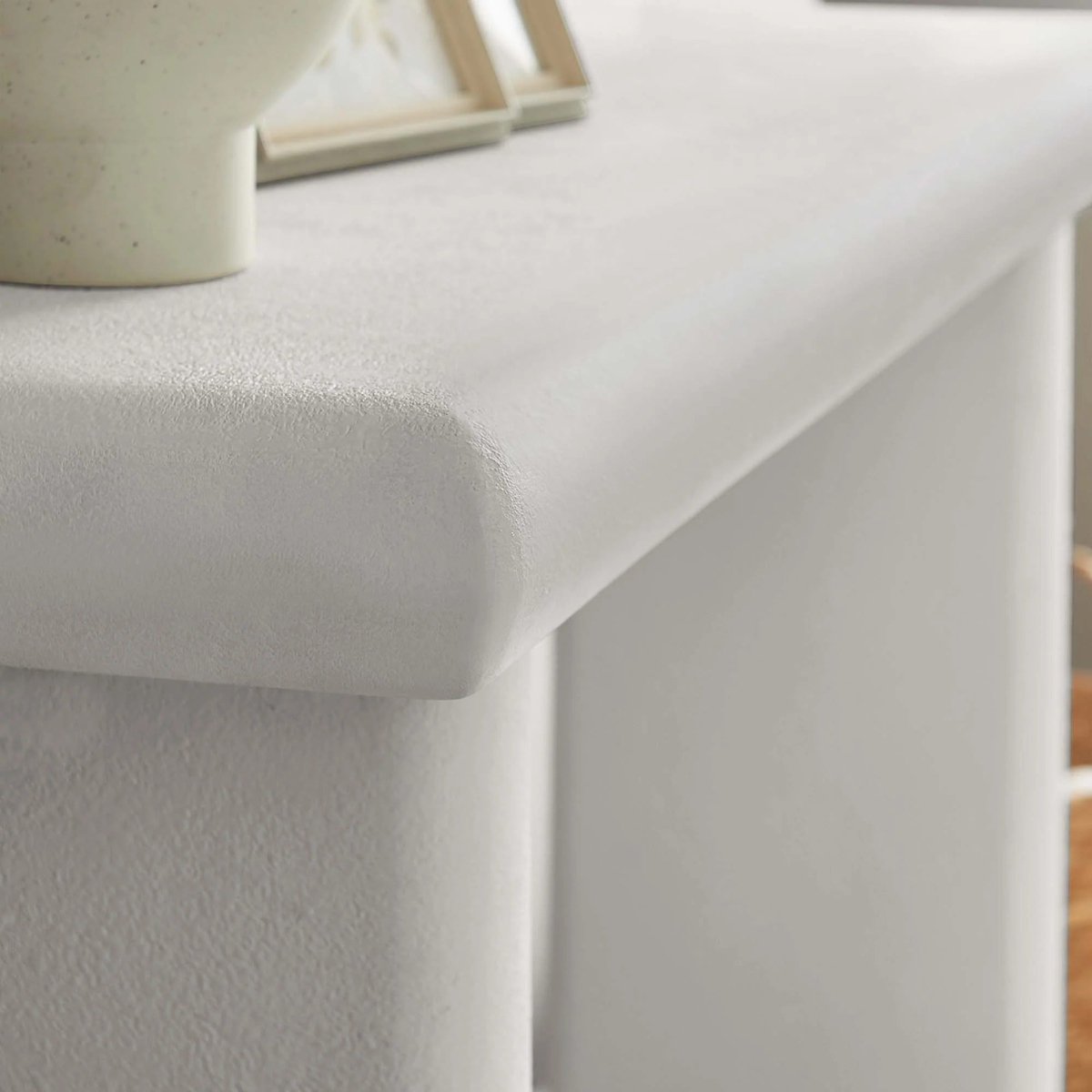 Concrete Textured Console Table with Wood Base – 52 Inch - Ottomans available at Alpine Outlets in Denver