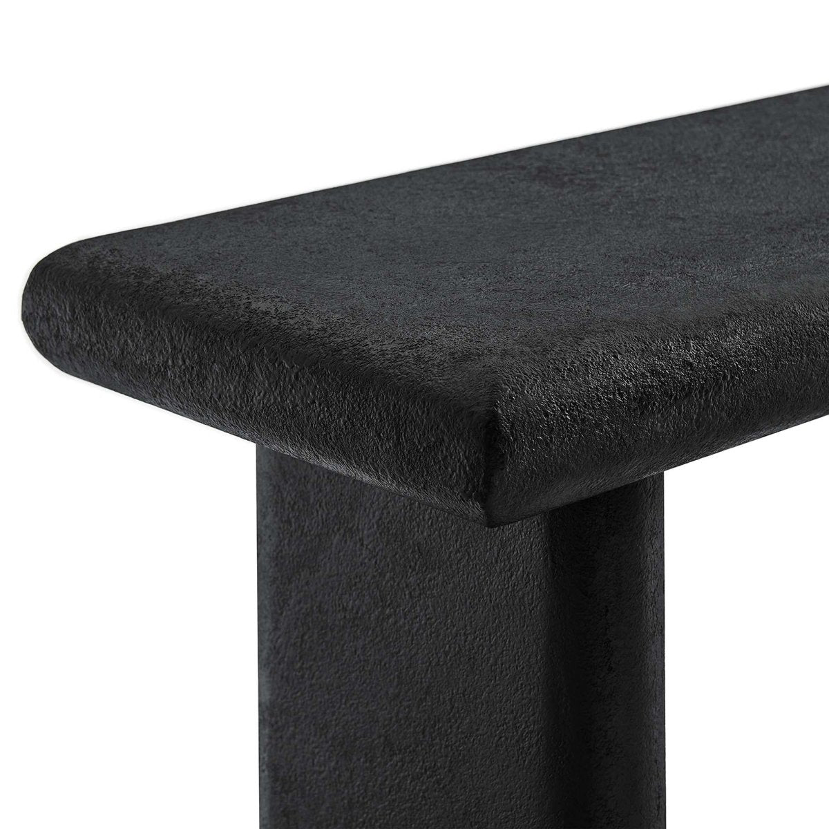Concrete Textured Console Table with Wood Base – 52 Inch - Ottomans available at Alpine Outlets in Denver