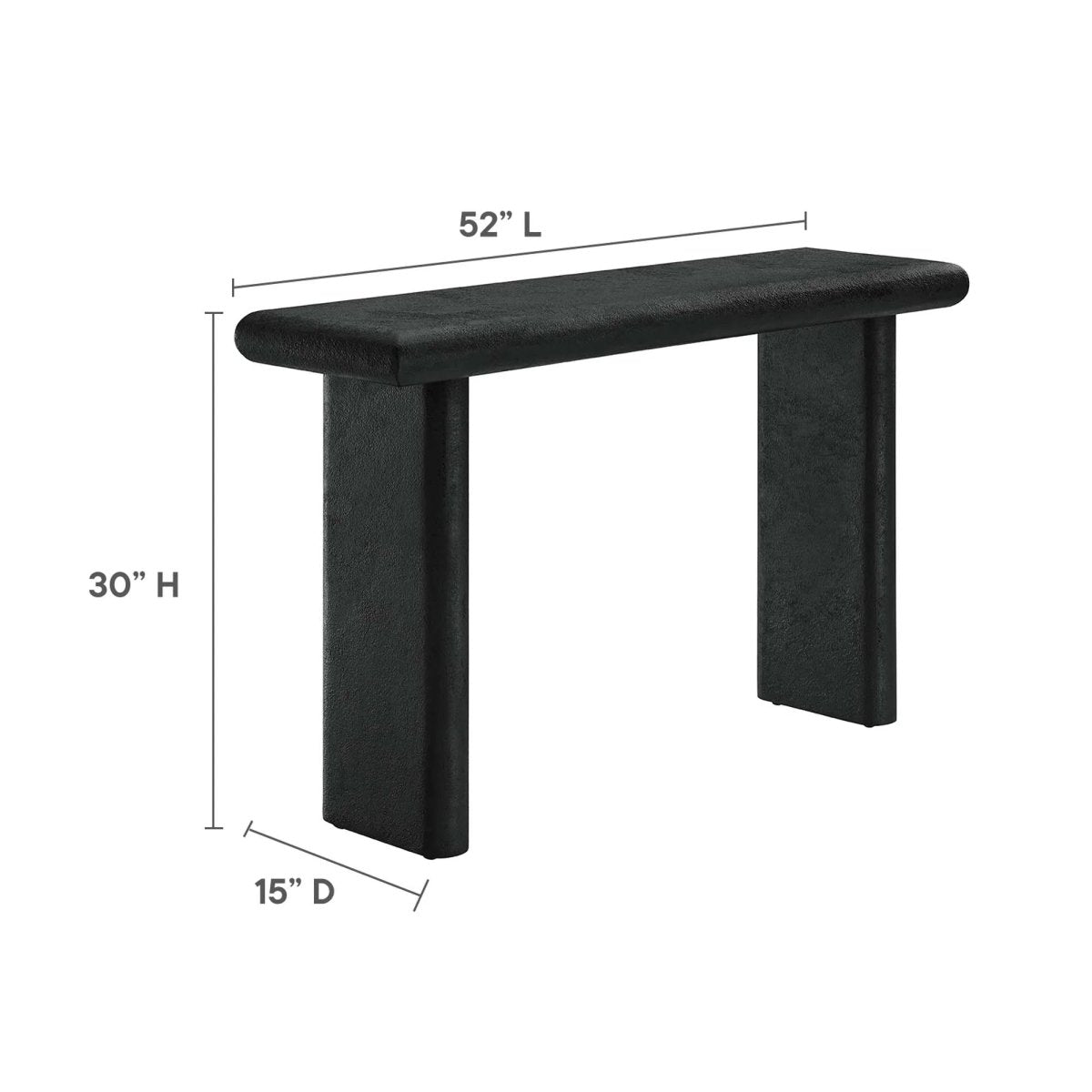 Concrete Textured Console Table with Wood Base – 52 Inch - Ottomans available at Alpine Outlets in Denver