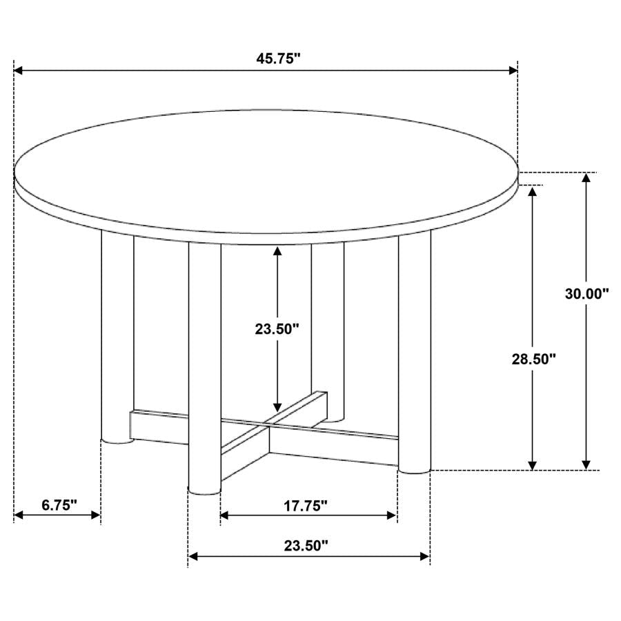 Crestmore 46 - inch Round Wood Dining Table Walnut - Dining Tables available at Alpine Outlets in Denver
