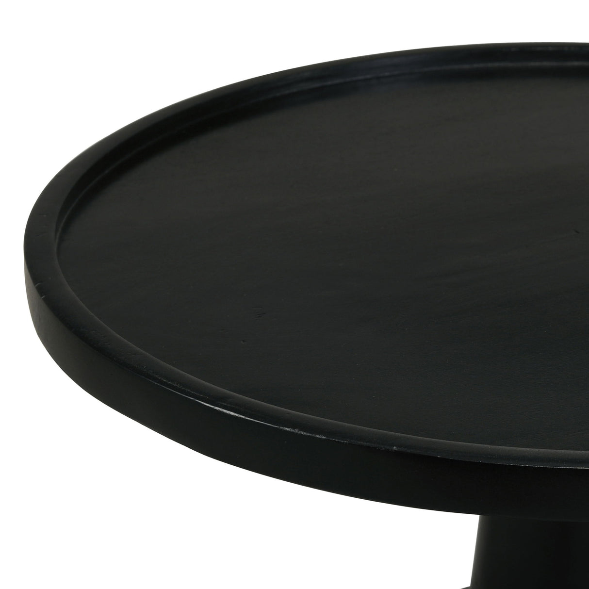 Pedestal Accent Table With Round Lipped Top