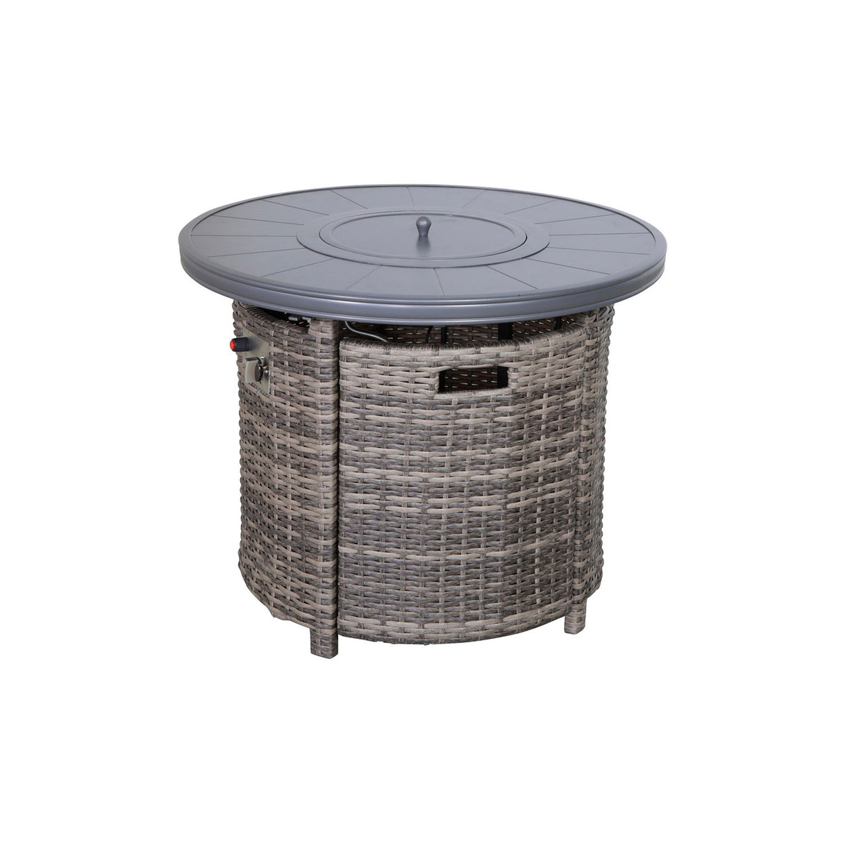 Outdoor Fire Pit Table Propane Heater Wicker 32x25in