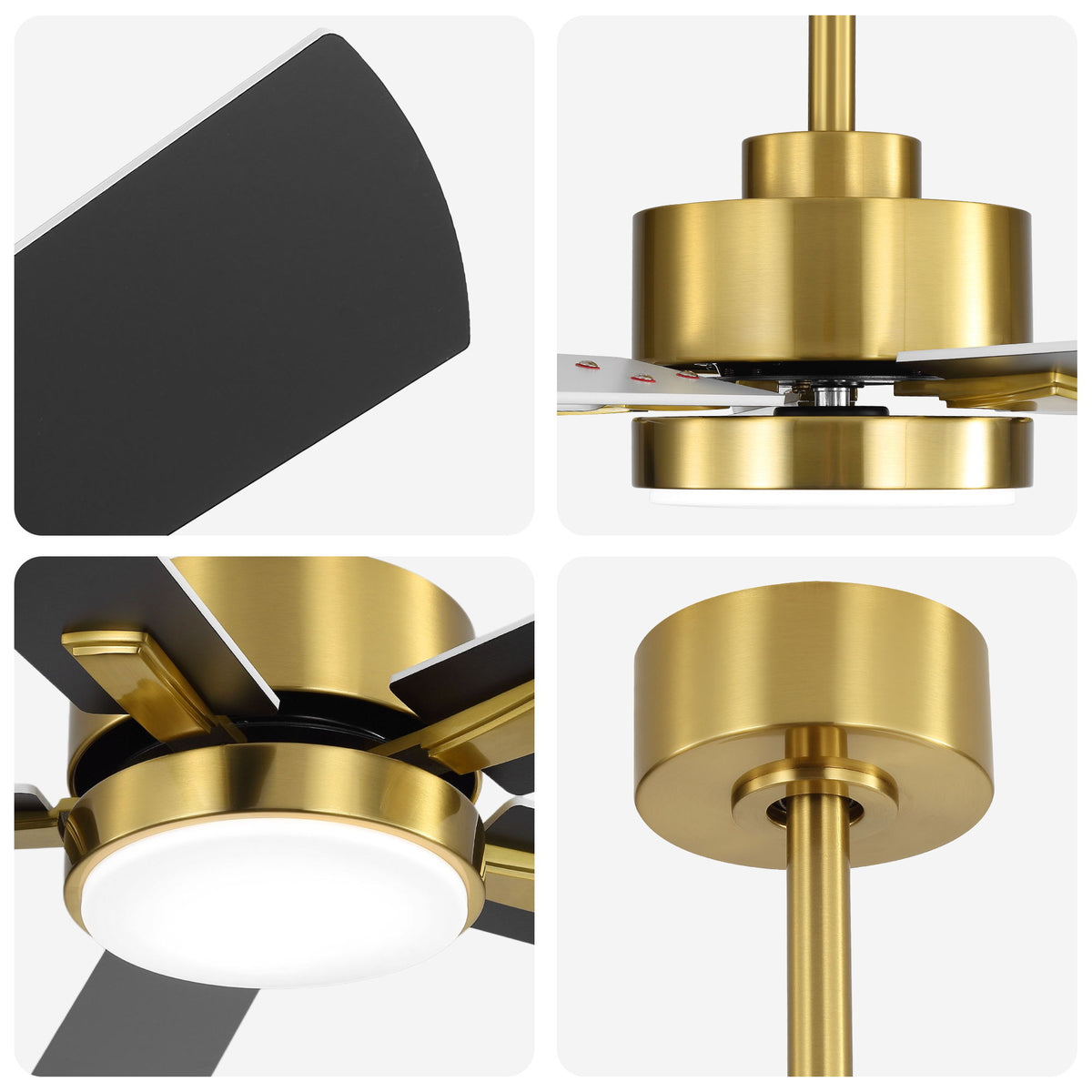 Reversible DC Motor Ceiling Fan With Dimmable LED Light For Living Room