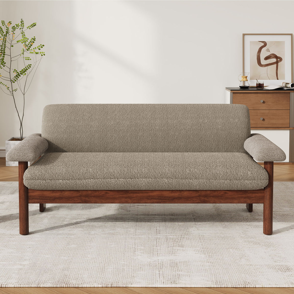 Loveseat Sofa 2 Seater Couch With Armrest Pillows