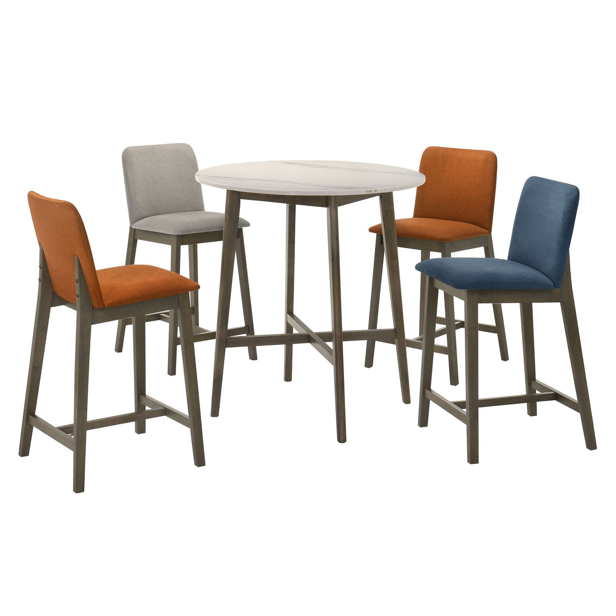 Jayla - 35.5" Marble Top Pub Table - Night Wenge / White