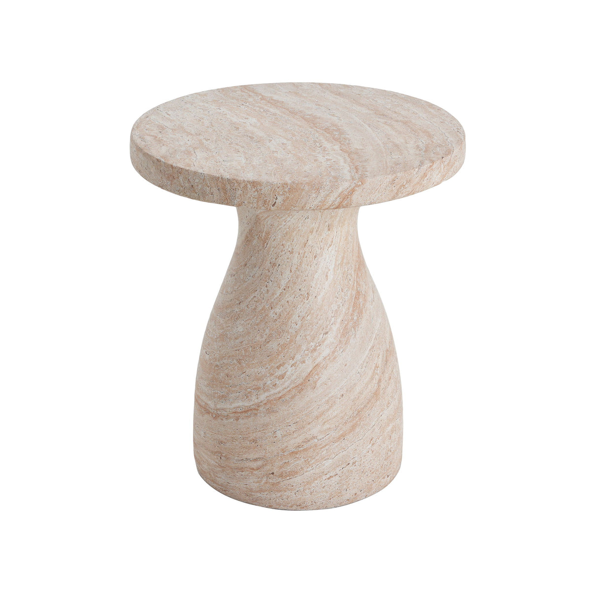Outdoor / Indoor Travertine Side Table Lightweight