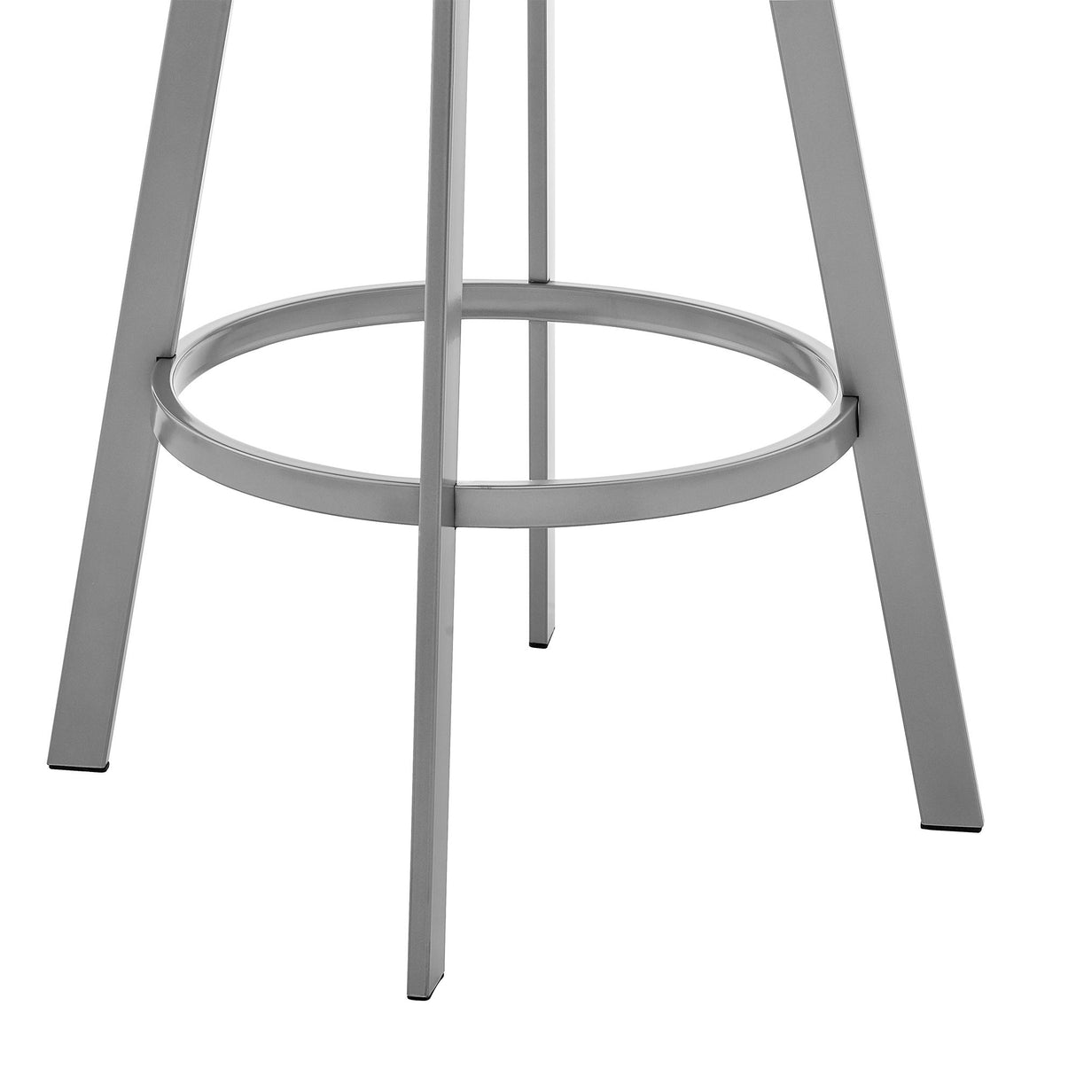 Chelsea - 25" Counter Height Swivel Bar Stool - Silver Finish And White Faux Leather