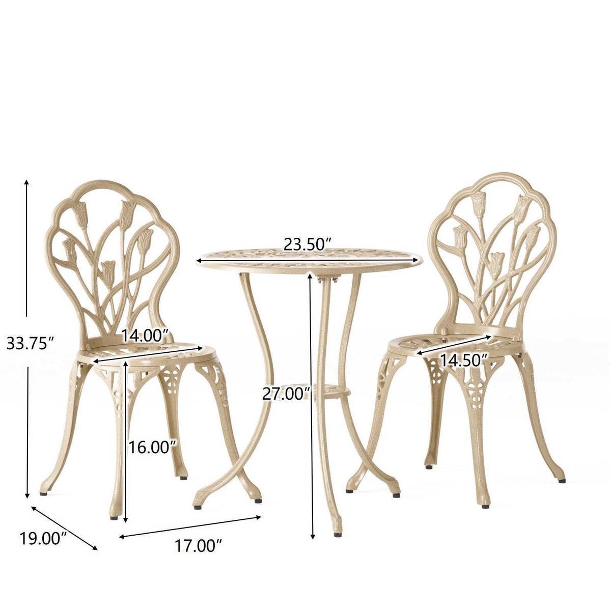 Nassau - Cast 3 Piece Bistro Set