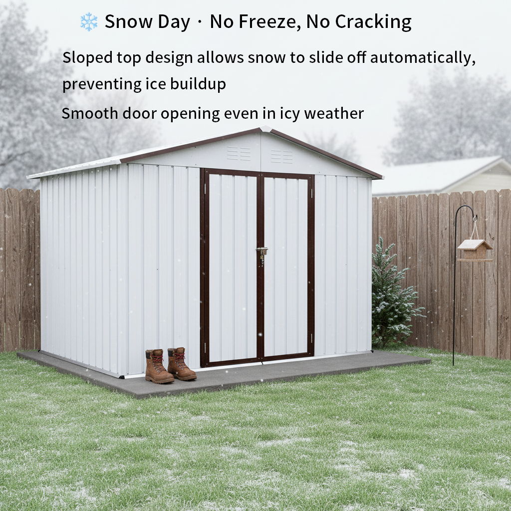 Storage Shed Garden Building Waterproof Metal Outdoor Utility 10x8ft