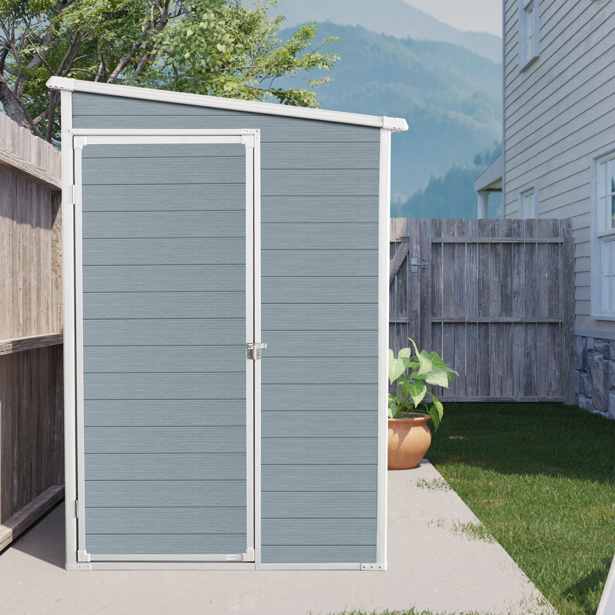 Outdoor Storage Shed Garden Building Waterproof Resin 8x4ft Structure