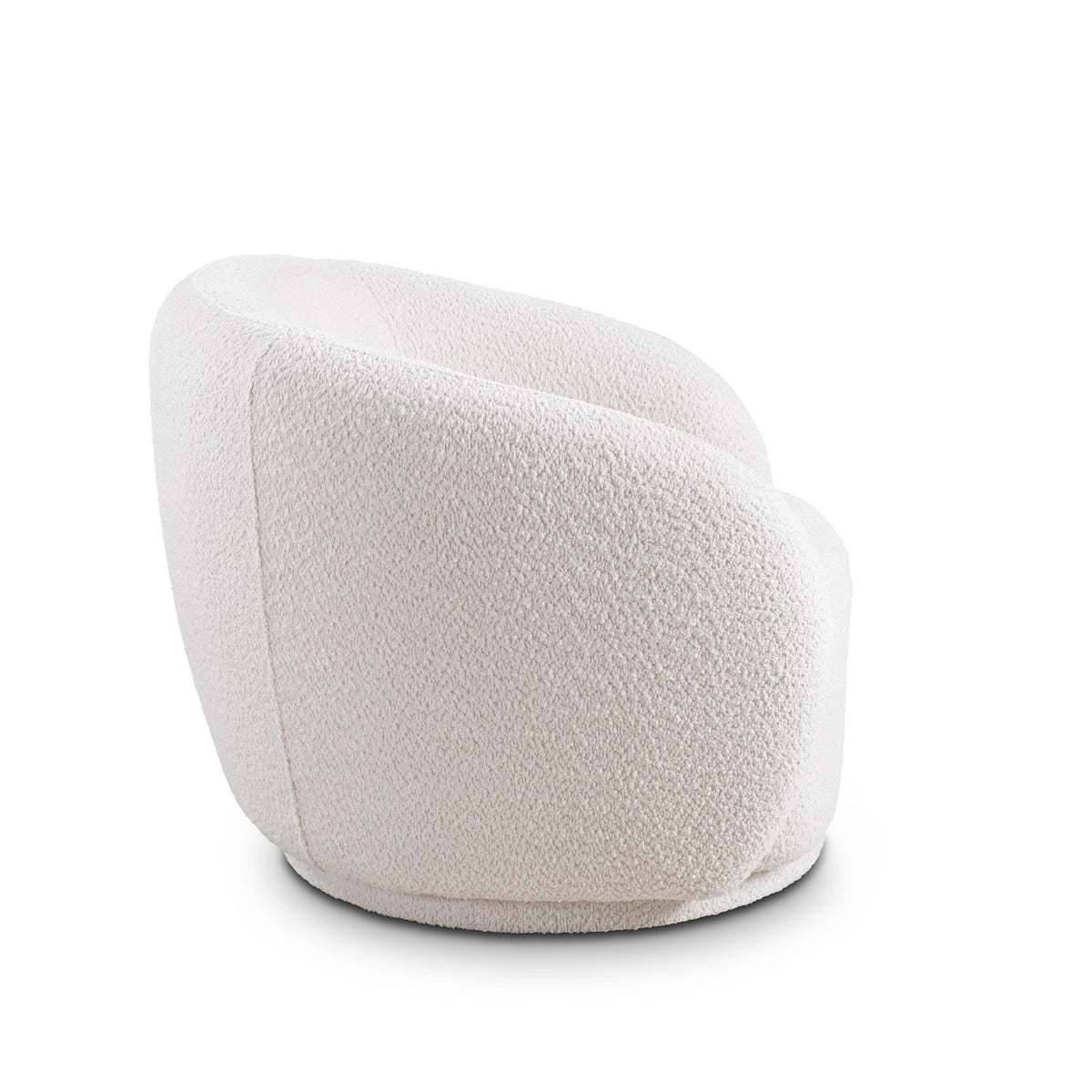 Swivel Accent Upholstered Barrel Chair - White