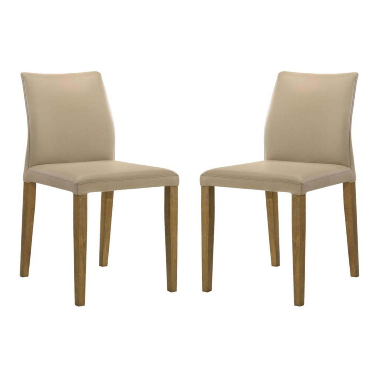 Elyza - Full Back Top Grain Leather Upholstered Wood Dining Chairs (Set of 2)
