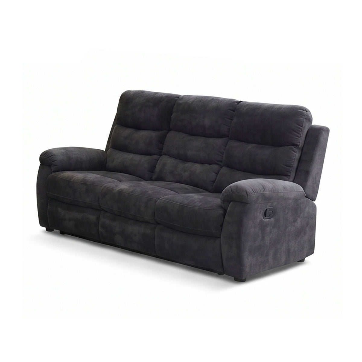 3 Seater Manual Recliner Sofa With 150° Recline, 2 Adjustable Side Seats, Extended Footrest, Oversized Seating For Living Room - Dark Gray