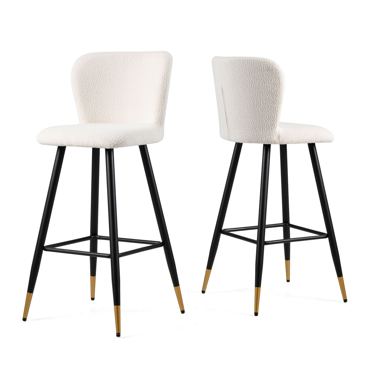 Modern Style Barstool, Tipped Ends, Suitable For Various Decoration Styles - White