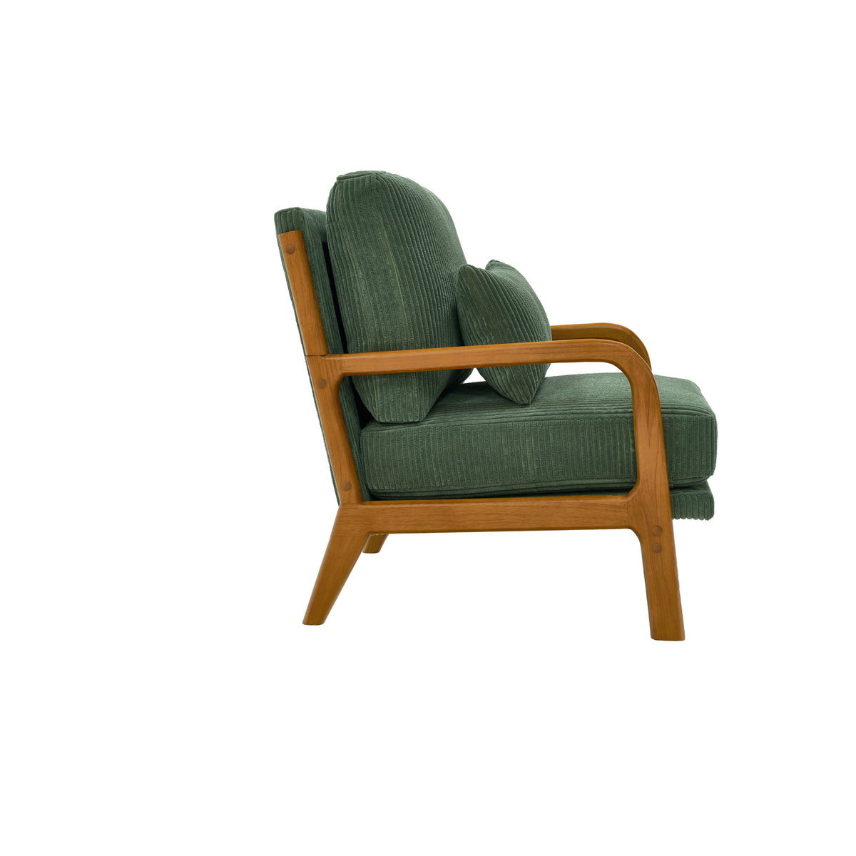 Upholstered Armchair With Back Support Pillow