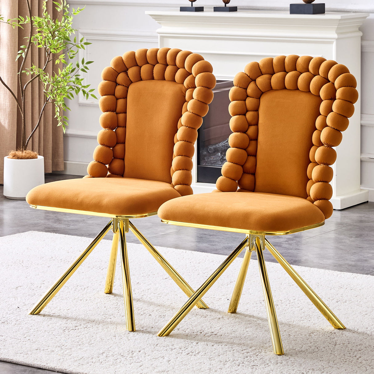 Puffy Bubble, Ball Chain Chair For Dining Room & Kitchen (Set of 2)