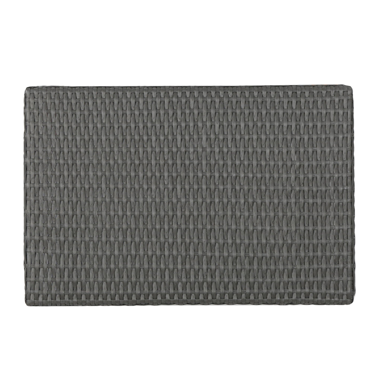Outdoor Wicker Table With Rectangular Tabletop - Gray