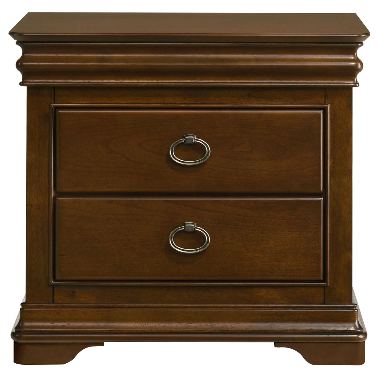 Leonide - 2 Drawer Nightstand With USB Charging And Hidden Storage - Cherry