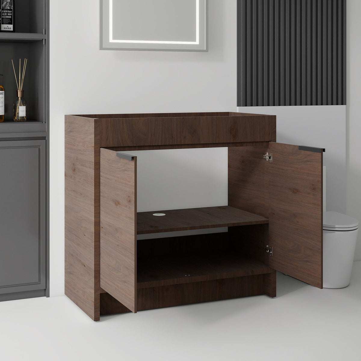 Freestanding Bathroom Vanity Cabinet With Soft Close Doors, Cabinet Only