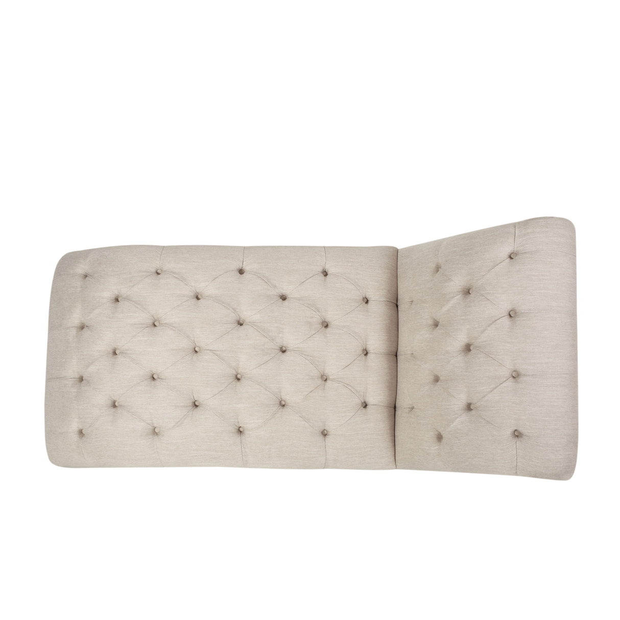 Chaise Lounge With Button Tufted Diamon Stitch - Beige