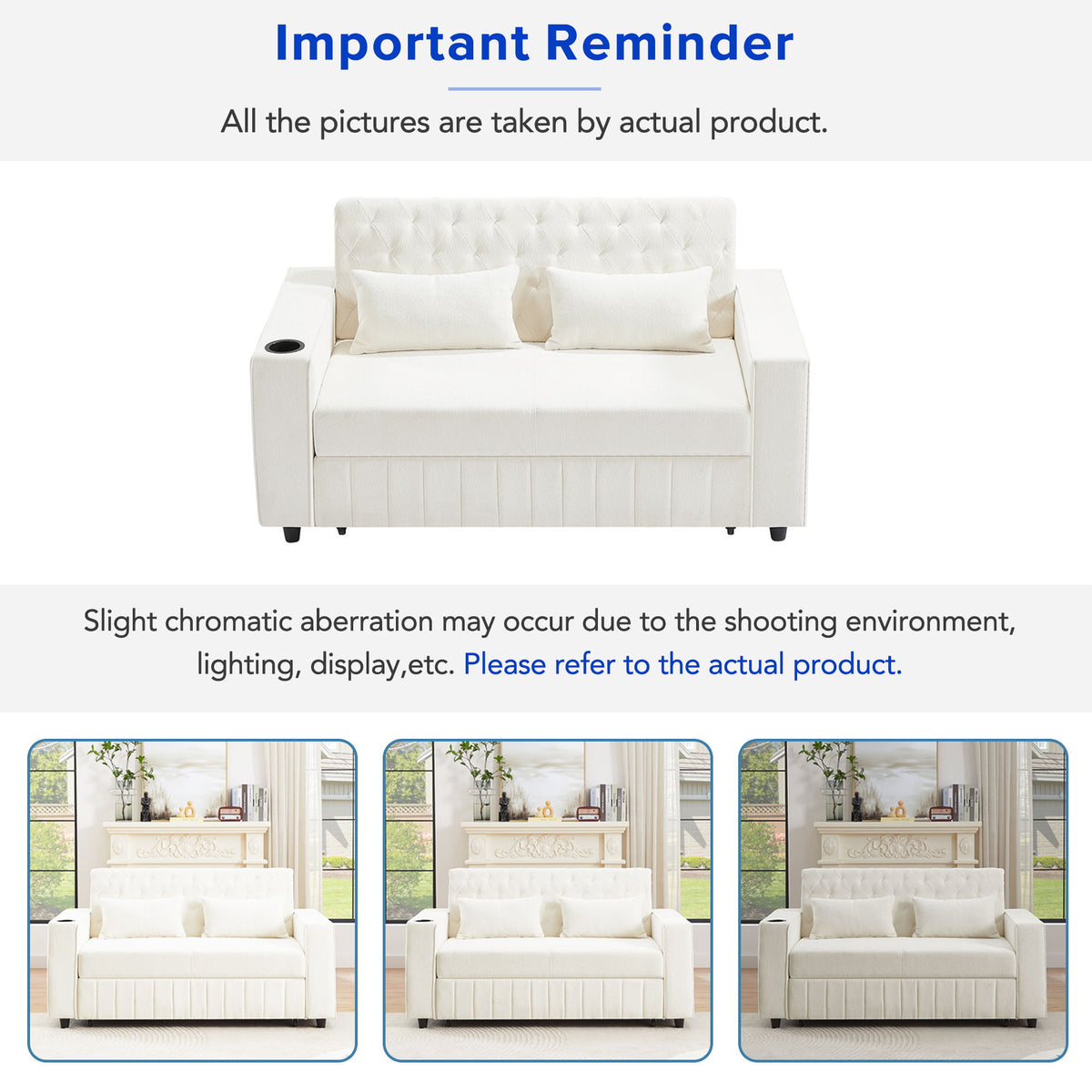 Pull-Out Sofa Bed Convertible Couch With Adjustable Backrest For Living Room