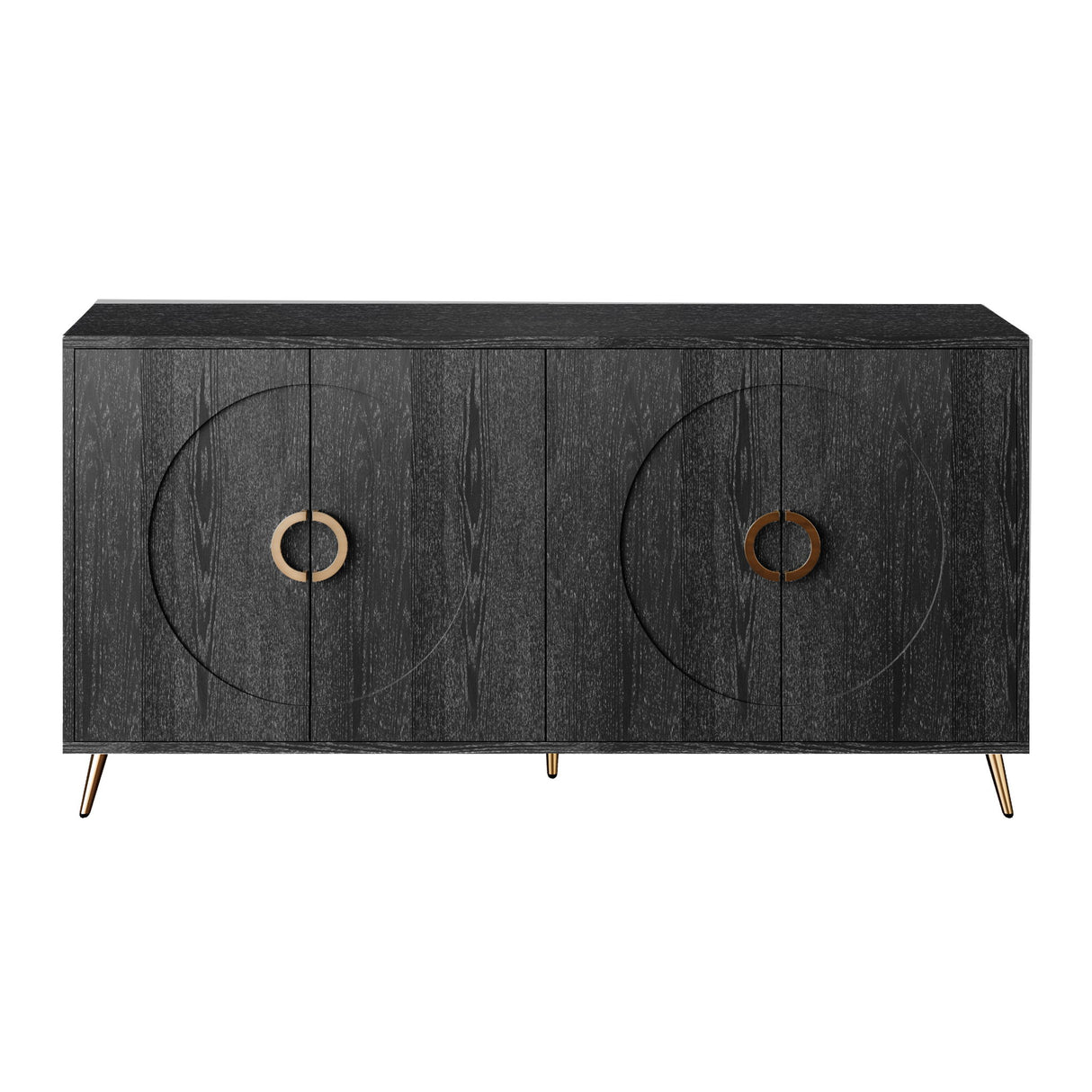 Modern Sideboard Buffet Server Cabinet Lacquered Wood Storage 60x31in