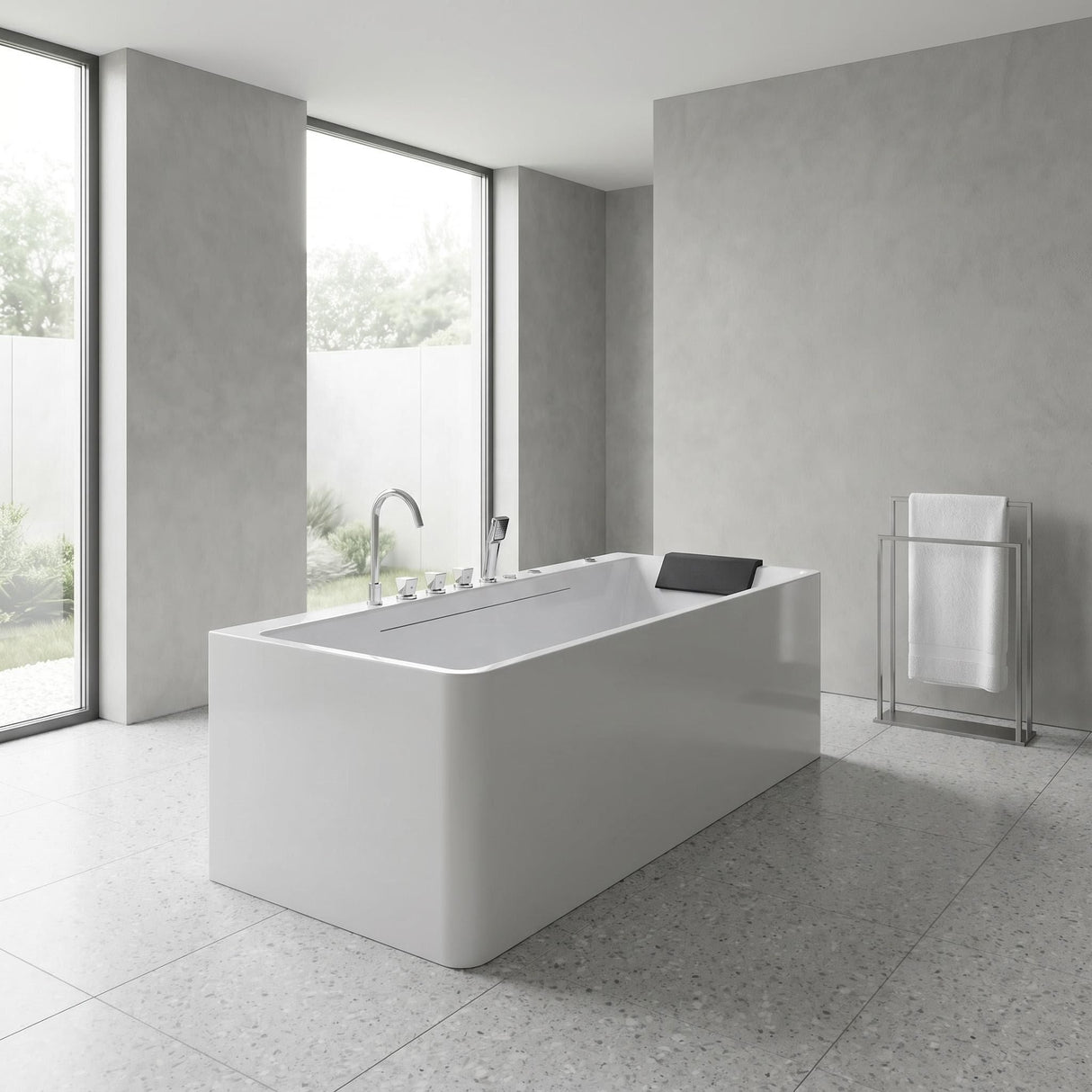 Xavier - Single Massage Bathtub, Equipped With Gfci Plug And Ul Certified Water Pump, Upc Certified Drain - Milk White