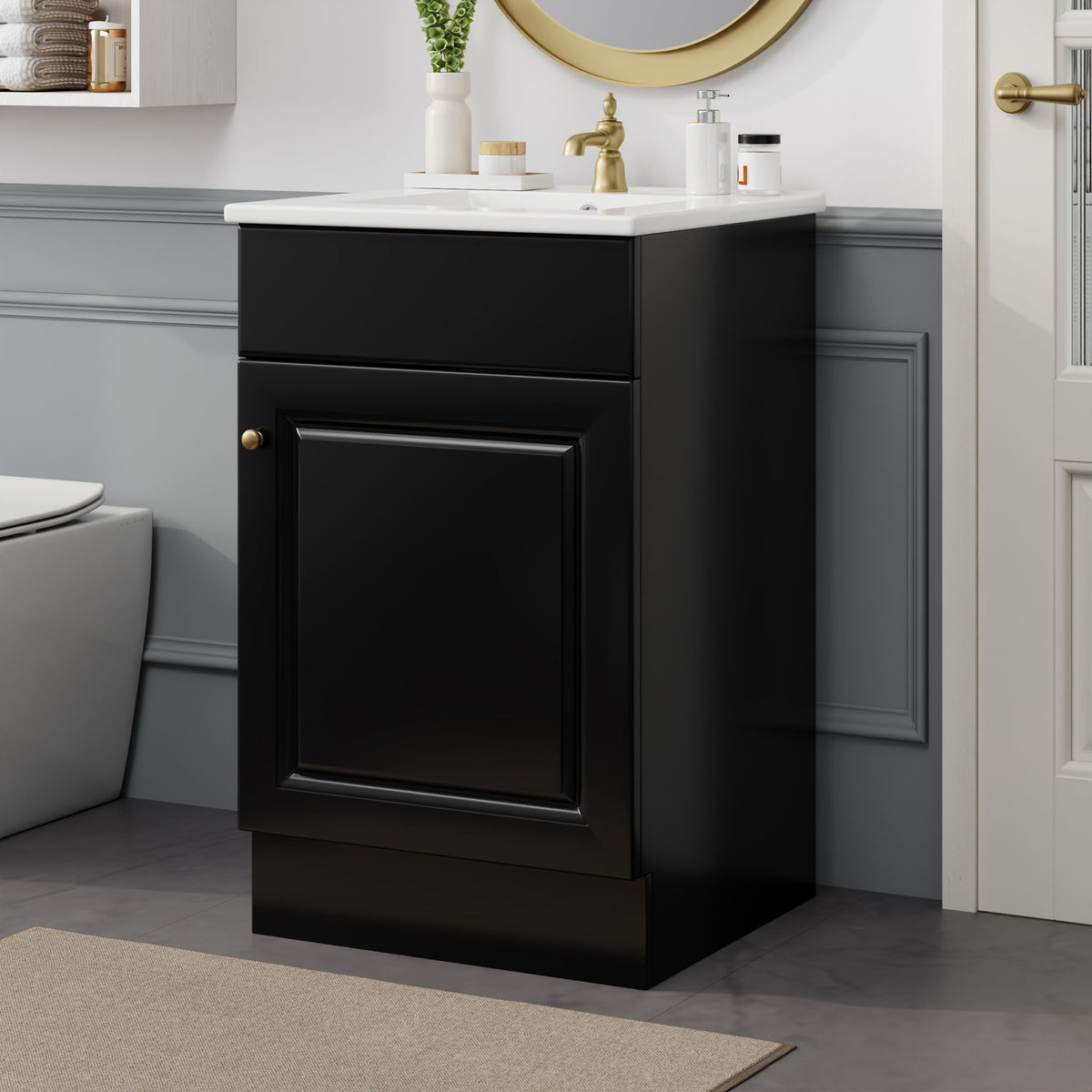 Bathroom Vanity With Sink, Cabinet With Adjustable Shelf