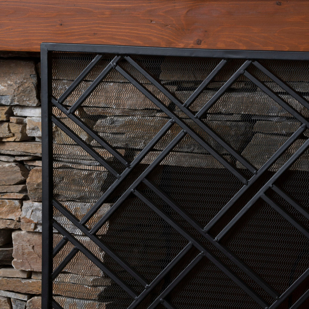 Elegant Design Fire Screen Protective Barrier Iron - Black