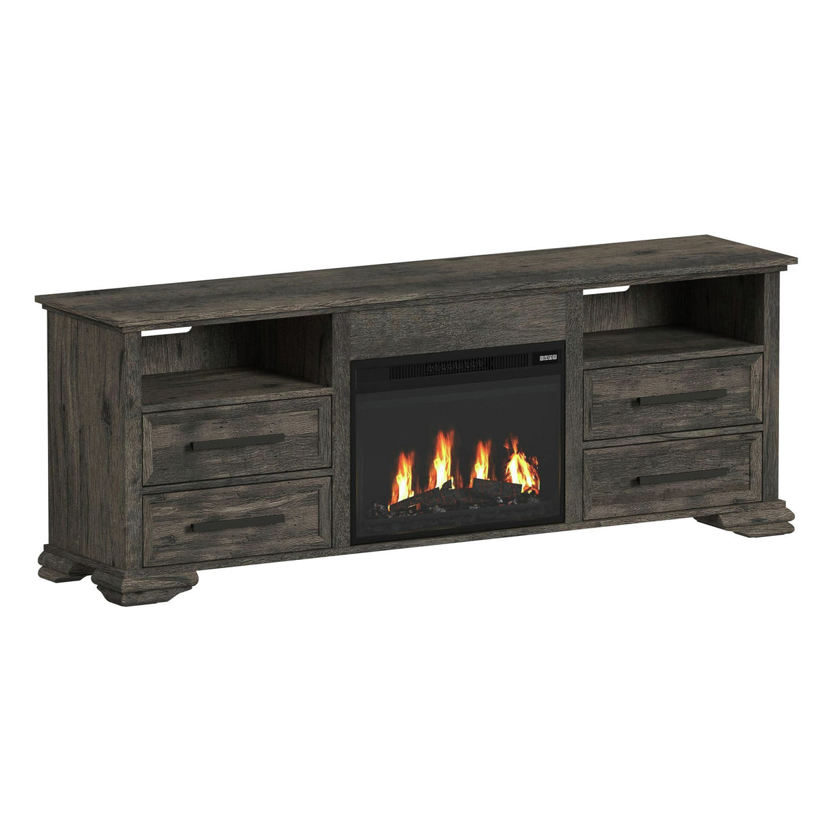 Park Ridge - 4 Piece Entertainment Unit With 71'' TV Console - Charcoal