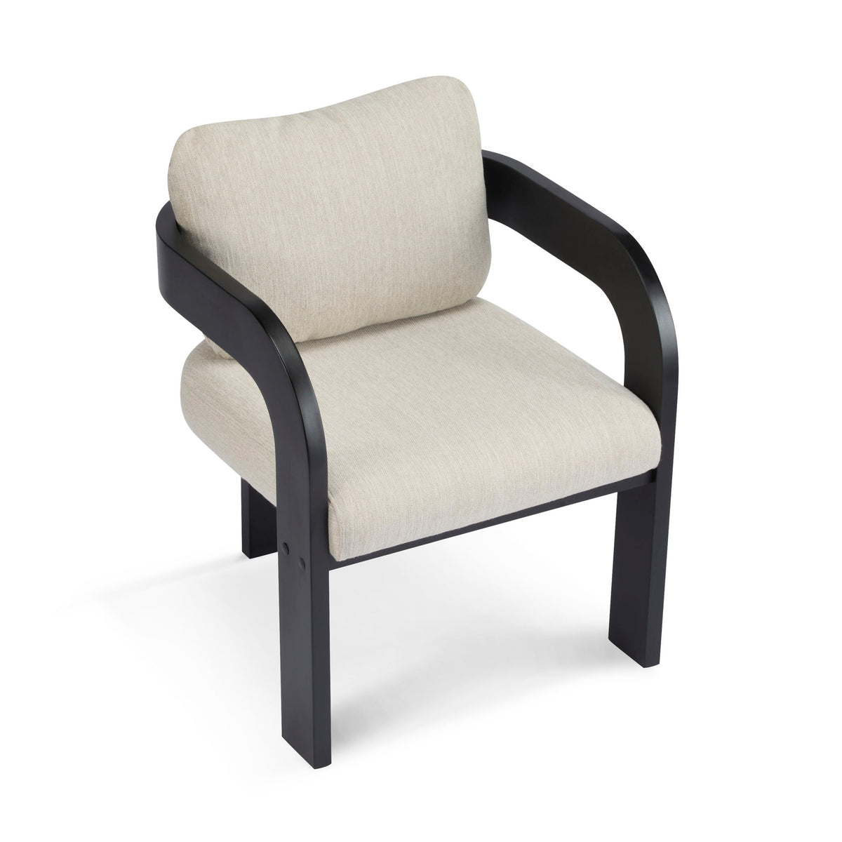 Dining Chairs With Pillow Back (Set of 2) - Beige / Black