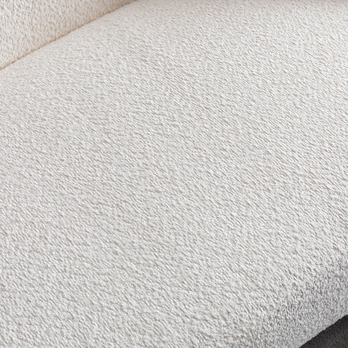 3 Piece Set Curved Sofa, Upholstered 3 Seater With Tight Curved Back For Living Room - White