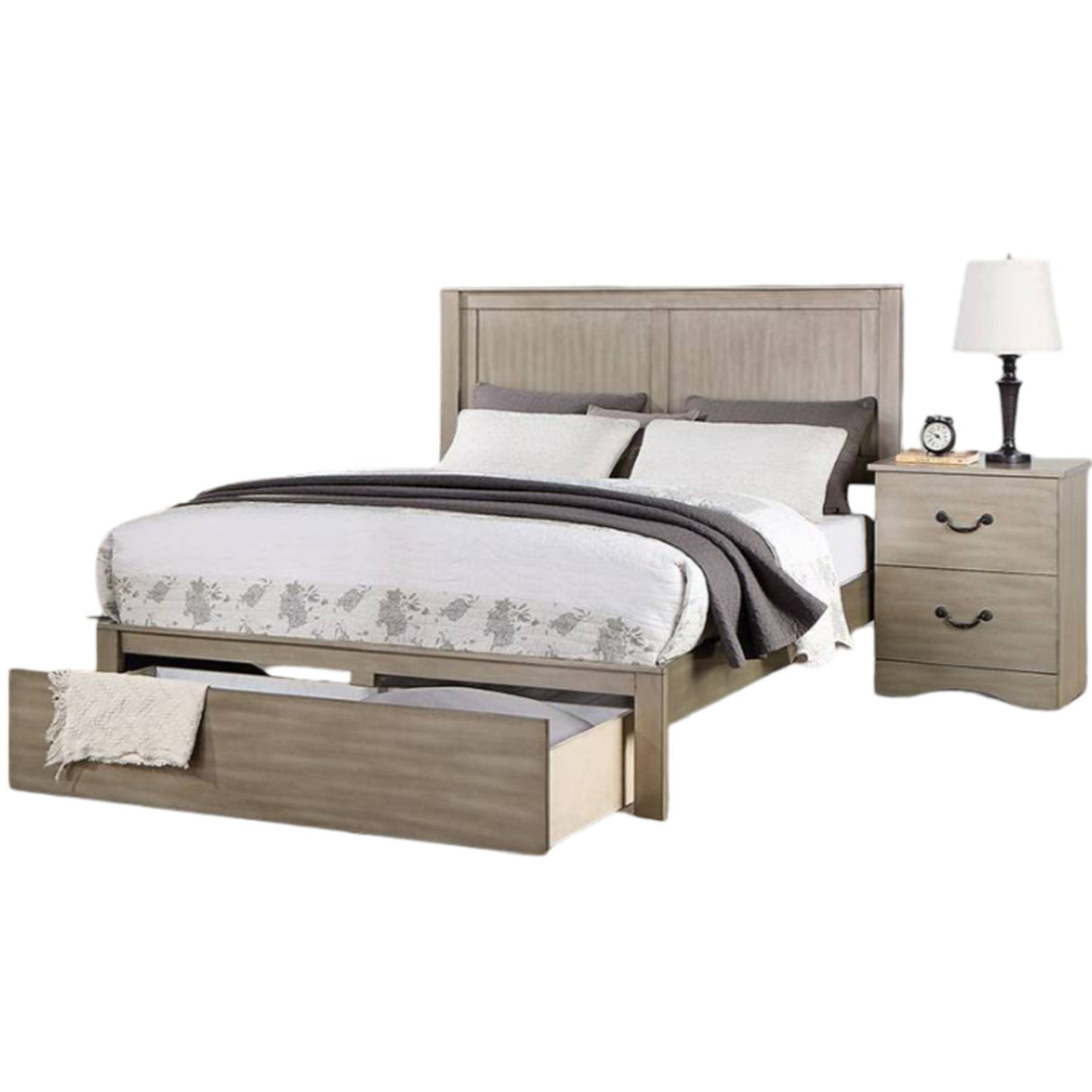 Bed With 2 Panel Headboard