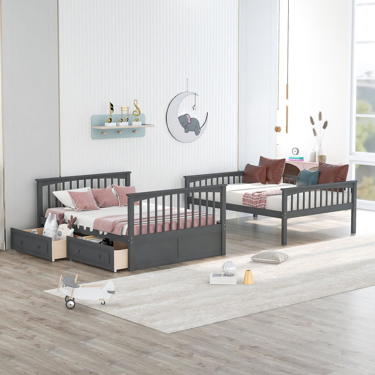 Bunk Bed With Drawers, Convertible Design