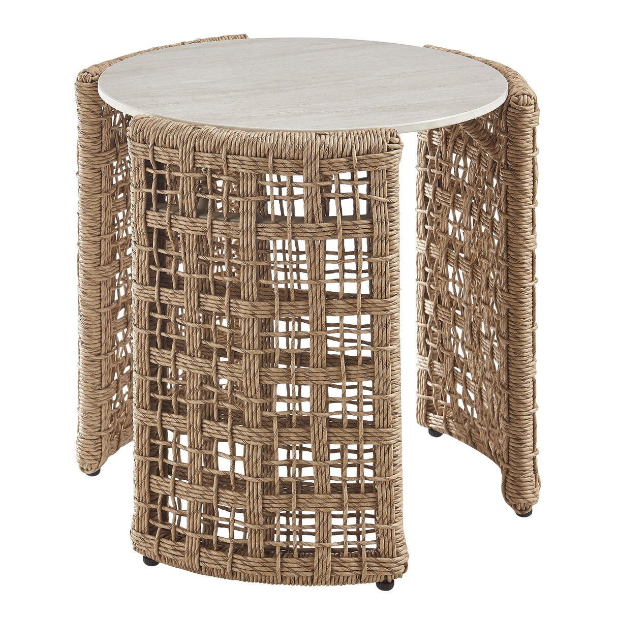 Driftbay - Powder Coated Metal Outdoor Conversation Set With Cushions