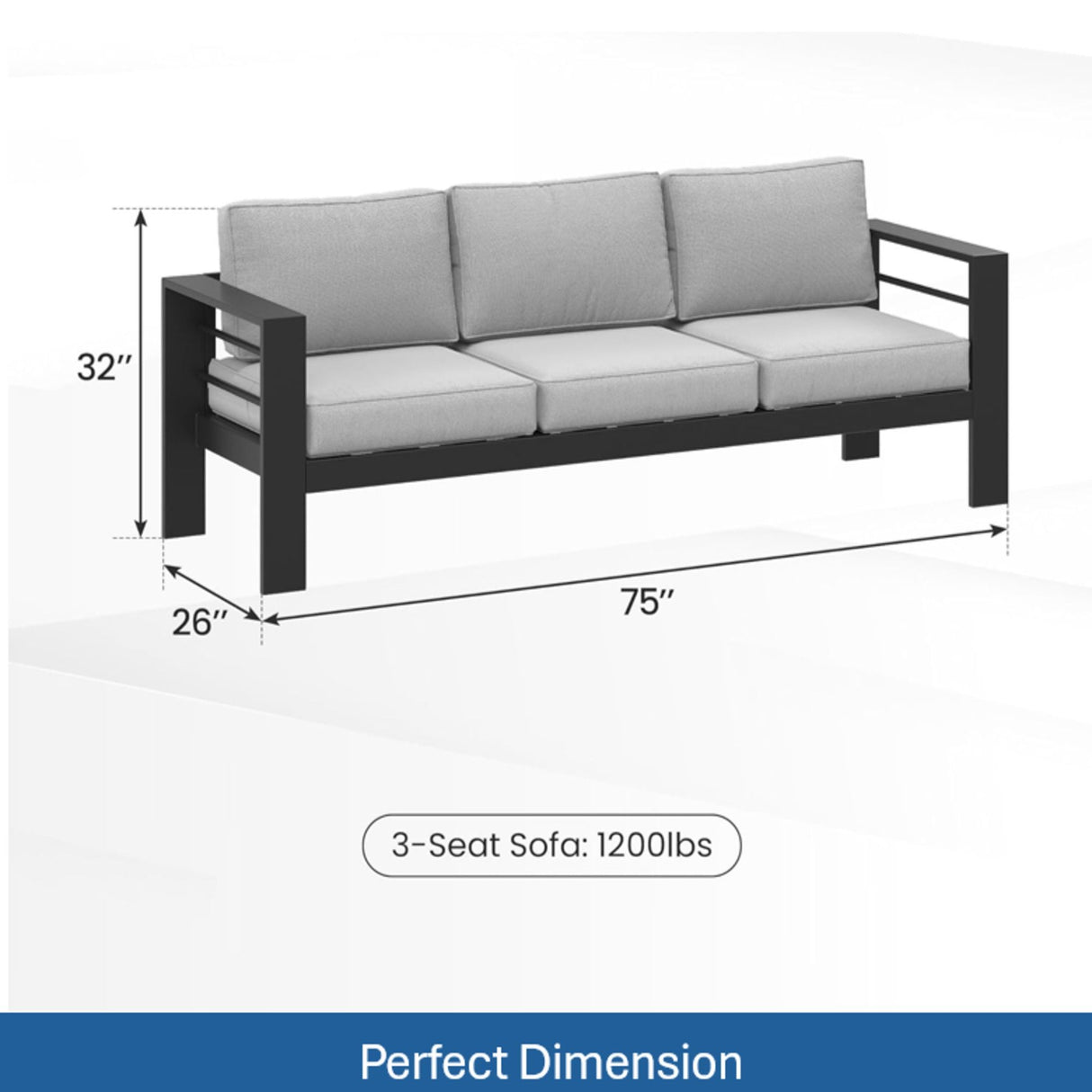 Outdoor Patio Set With All-Weather Thick Cushions